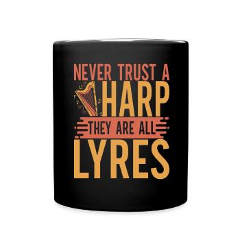 Harp harp player - Full Colour Mug - black - Front