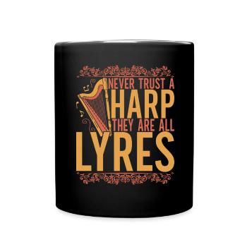 Harp harp player - Full Colour Mug - black - Front