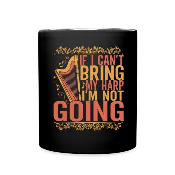 Harp harp player - Full Colour Mug - black - Front