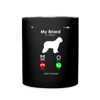 Briard - Berger de Brie - Briarden - Tasse einfarbig - Schwarz - Vorne