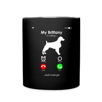 Bretagne Épagneul Chien Breton - Mug uni - noir - Devant