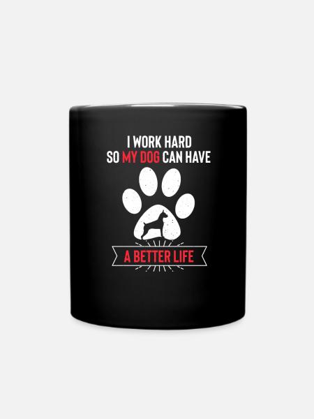 Boxer Hund - Tasse einfarbig - Schwarz