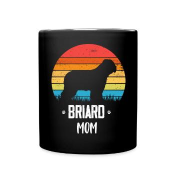 Briard - Berger de Brie - Briarden - Tasse einfarbig - Schwarz - Vorne