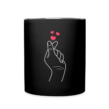 Kpop Merch Korea Kdrama Fingerherz K-Pop - Tasse einfarbig - Schwarz - Vorne