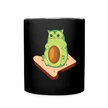 Avocado Toast Avocado Cat - Tasse einfarbig - Schwarz - Vorne