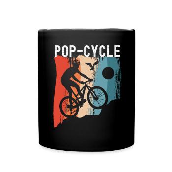 Fahrrad Fahrradfahrer - Tasse einfarbig - Schwarz - Vorne
