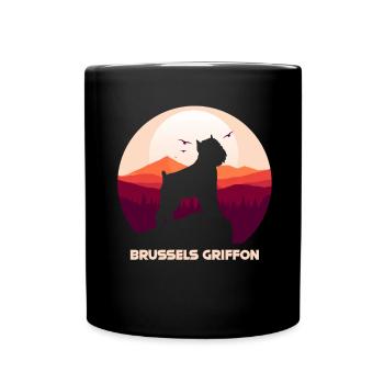 Bruxelles Griffon Lover Propriétaire de chien Papa Maman - Mug uni - noir - Devant