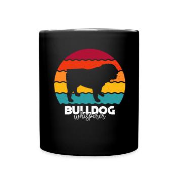 Bulldogge Hunderasse - Tasse einfarbig - Schwarz - Vorne