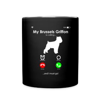 Bruxelles Griffon amoureux chien propriétaire papa maman - Mug uni - noir - Devant