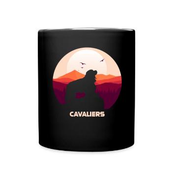 Cavalier King Charles Spaniel Geschenk - Tasse einfarbig - Schwarz - Vorne