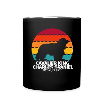 Cavalier King Charles Spaniel Geschenk - Tasse einfarbig - Schwarz - Vorne