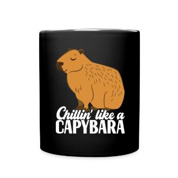 Capybara - Tasse einfarbig - Schwarz - Vorne