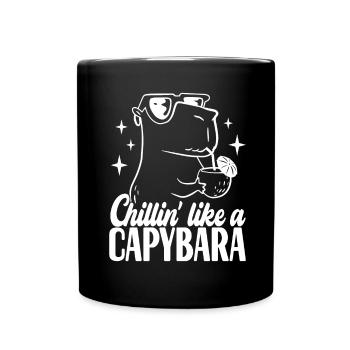 Capybara - Tasse einfarbig - Schwarz - Vorne