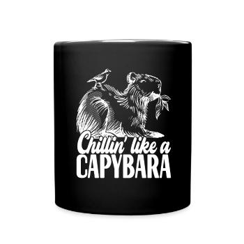 Capybara - Tasse einfarbig - Schwarz - Vorne