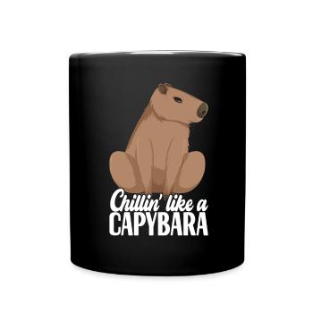 Capybara - Tasse einfarbig - Schwarz - Vorne