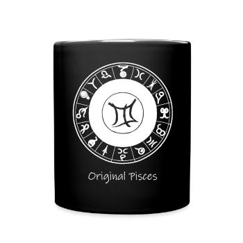 Zodiac sign Pisces 002 white - Full Colour Mug - black - Front