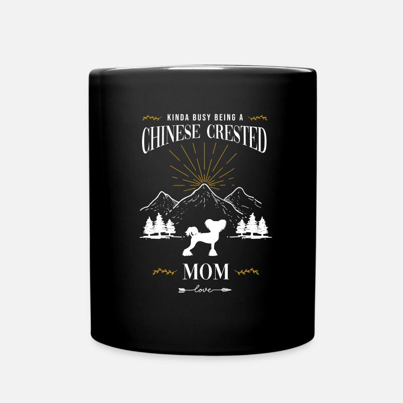 Chinese Crested Dog Chinesischer Schopfhund - Tasse einfarbig - Schwarz