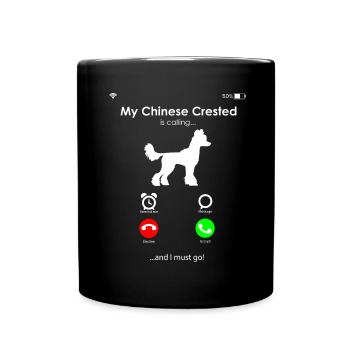 Chinese Crested Dog Chinesischer Schopfhund - Tasse einfarbig - Schwarz - Vorne