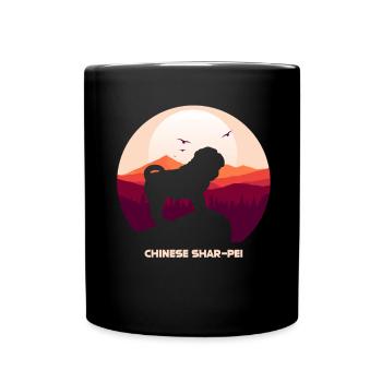 Shar Pei - Tasse einfarbig - Schwarz - Vorne