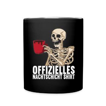 Nachtschicht Nachtdienst - Tasse einfarbig - Schwarz - Vorne