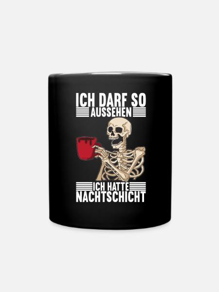 Nachtschicht Nachtdienst - Tasse einfarbig - Schwarz