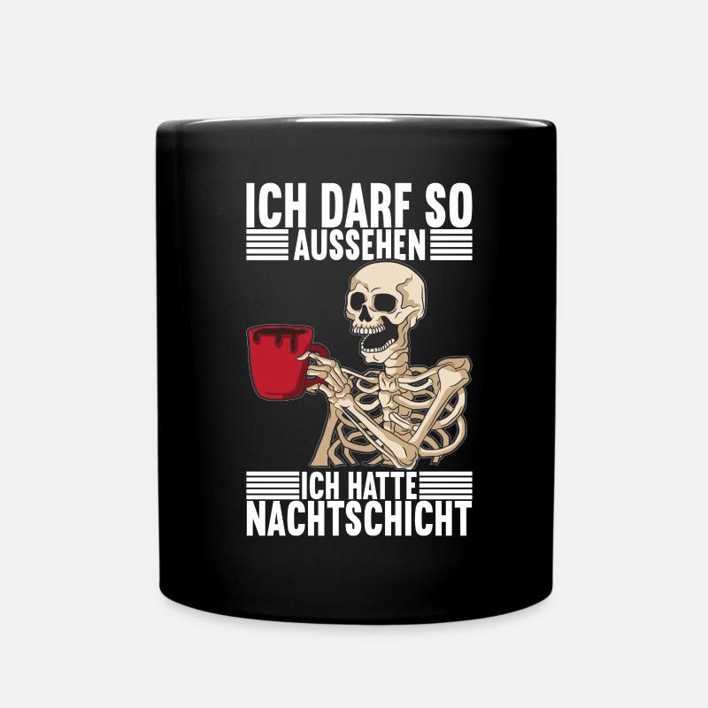Nachtschicht Nachtdienst - Tasse einfarbig - Schwarz