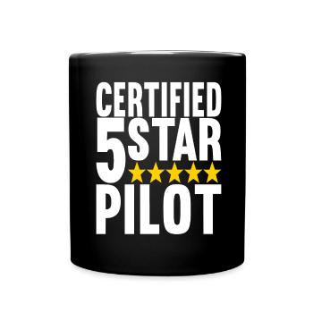 Pilot Flugzeug - Tasse einfarbig - Schwarz - Vorne