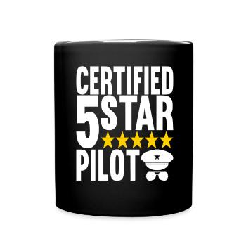Pilot Flugzeug - Tasse einfarbig - Schwarz - Vorne