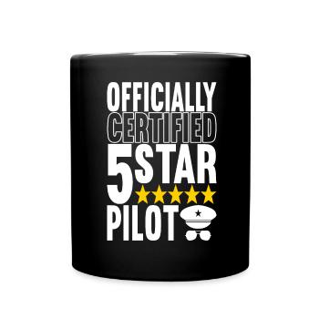 Pilot Flugzeug - Tasse einfarbig - Schwarz - Vorne