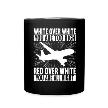 Pilot Flugzeug - Tasse einfarbig - Schwarz - Vorne