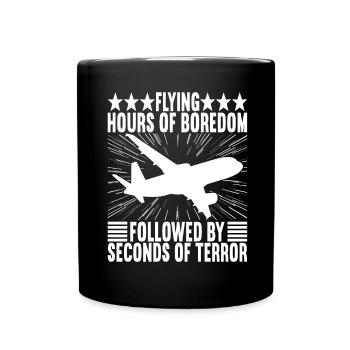 Pilot Flugzeug - Tasse einfarbig - Schwarz - Vorne