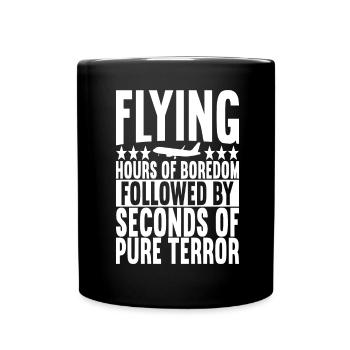 Pilot Flugzeug - Tasse einfarbig - Schwarz - Vorne