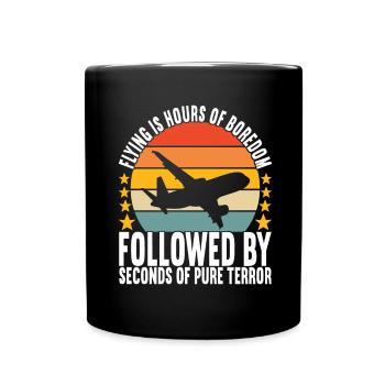 Pilot Flugzeug - Tasse einfarbig - Schwarz - Vorne