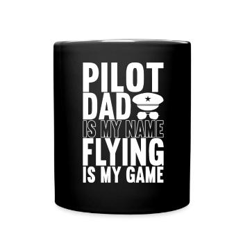 Pilot Flugzeug - Tasse einfarbig - Schwarz - Vorne