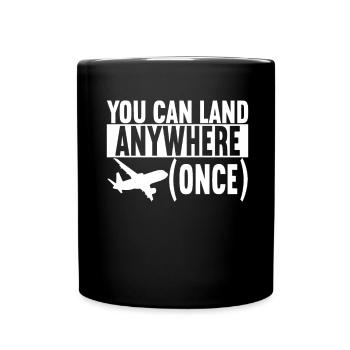 Pilot Flugzeug - Tasse einfarbig - Schwarz - Vorne