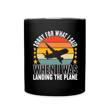 Pilot Flugzeug - Tasse einfarbig - Schwarz - Vorne