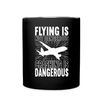 Pilot Flugzeug - Tasse einfarbig - Schwarz - Vorne