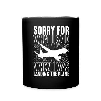 Pilot Flugzeug - Tasse einfarbig - Schwarz - Vorne