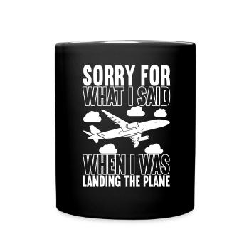 Pilot Flugzeug - Tasse einfarbig - Schwarz - Vorne