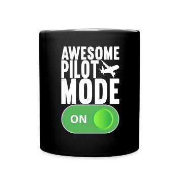 Pilot Flugzeug - Tasse einfarbig - Schwarz - Vorne