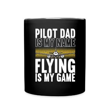 Pilot Flugzeug - Tasse einfarbig - Schwarz - Vorne