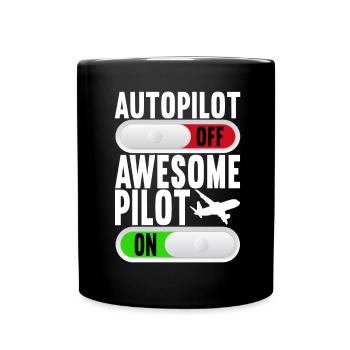 Pilot Flugzeug - Tasse einfarbig - Schwarz - Vorne