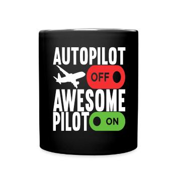 Pilot Flugzeug - Tasse einfarbig - Schwarz - Vorne