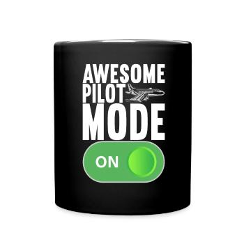 Pilot Flugzeug - Tasse einfarbig - Schwarz - Vorne