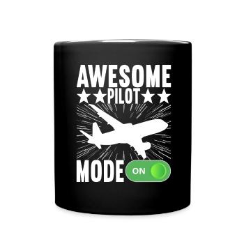 Pilot Flugzeug - Tasse einfarbig - Schwarz - Vorne