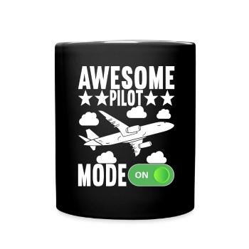 Pilot Flugzeug - Tasse einfarbig - Schwarz - Vorne