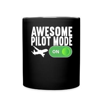 Pilot Flugzeug - Tasse einfarbig - Schwarz - Vorne