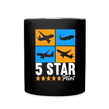 Pilot Flugzeug - Tasse einfarbig - Schwarz - Vorne