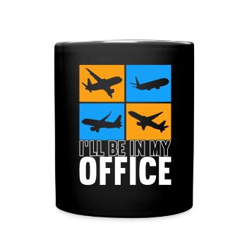 Pilot Flugzeug - Tasse einfarbig - Schwarz - Vorne