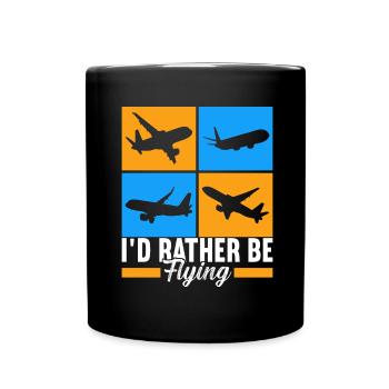 Pilot Flugzeug - Tasse einfarbig - Schwarz - Vorne